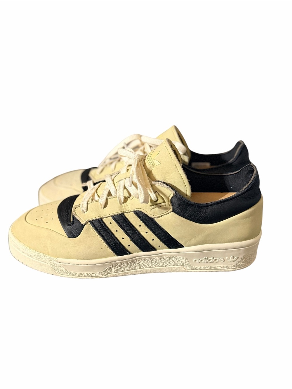 Adidas Forum Deconstructed Low Men’s 11.5 Cream Black Leather Sneakers - Picture 4 of 9